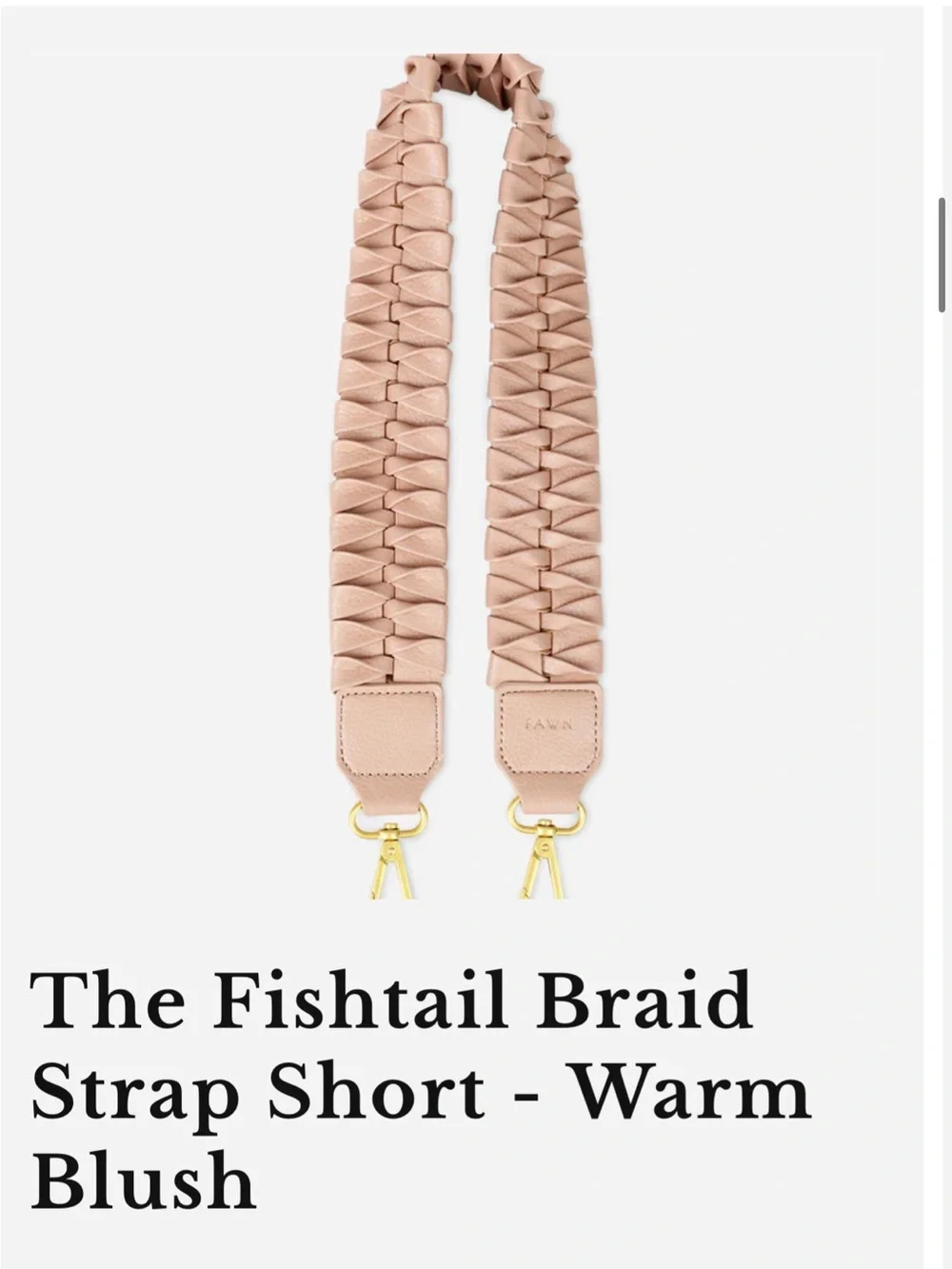 Fawn Design Warm Blush Crossbody Bag with braided strap | Vegan Leather